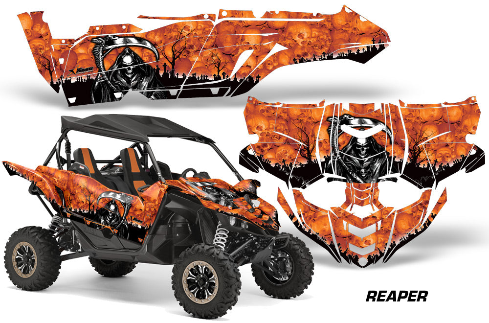 UTV Decal Graphic Kit Side By Side Wrap For Yamaha YXZ 1000R 2015-2018 REAPER ORANGE-atv motorcycle utv parts accessories gear helmets jackets gloves pantsAll Terrain Depot