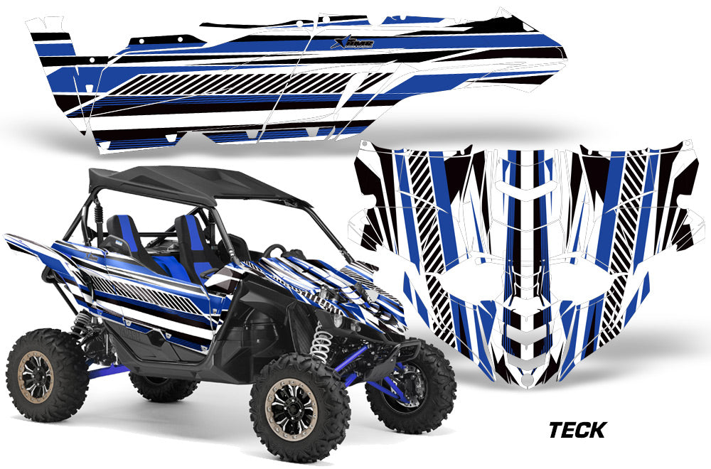 UTV Decal Graphic Kit Side By Side Wrap For Yamaha YXZ 1000R 2015-2018 TECK BLUE-atv motorcycle utv parts accessories gear helmets jackets gloves pantsAll Terrain Depot