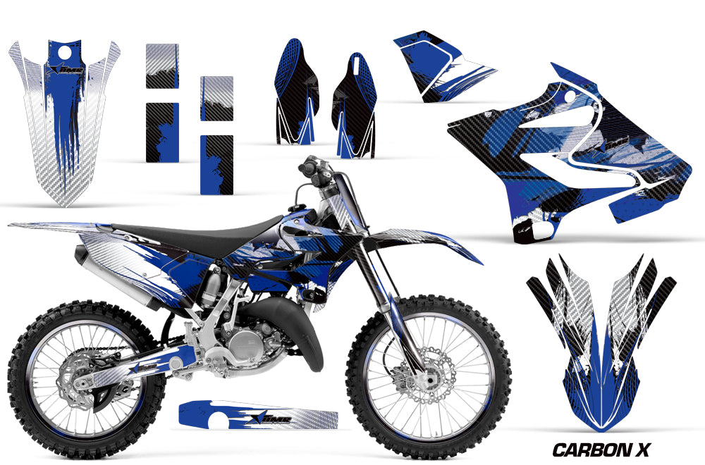 Graphics Kit Decal Sticker Wrap + # Plates For Yamaha YZ125 YZ250 2015-2018 CARBONX BLUE-atv motorcycle utv parts accessories gear helmets jackets gloves pantsAll Terrain Depot