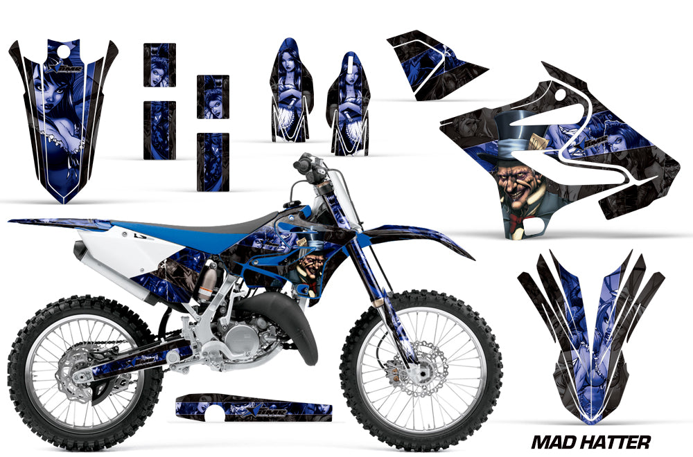 Dirt Bike Decal Graphic Kit MX Wrap For Yamaha YZ125 YZ250 2015-2018 HATTER BLUE BLACK-atv motorcycle utv parts accessories gear helmets jackets gloves pantsAll Terrain Depot