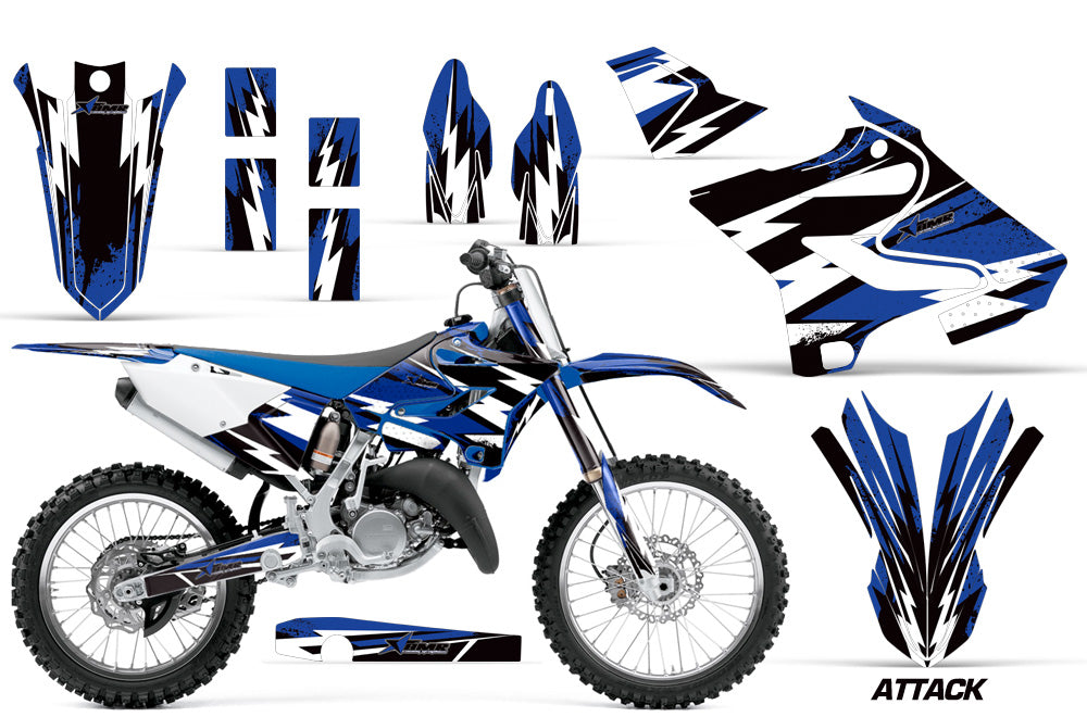 Dirt Bike Decal Graphic Kit MX Wrap For Yamaha YZ125 YZ250 2015-2018 ATTACK BLUE-atv motorcycle utv parts accessories gear helmets jackets gloves pantsAll Terrain Depot
