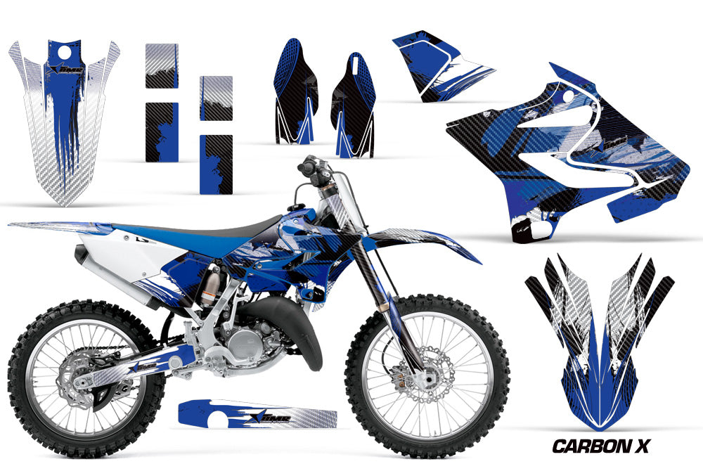 Dirt Bike Decal Graphic Kit MX Wrap For Yamaha YZ125 YZ250 2015-2018 CARBONX BLUE-atv motorcycle utv parts accessories gear helmets jackets gloves pantsAll Terrain Depot