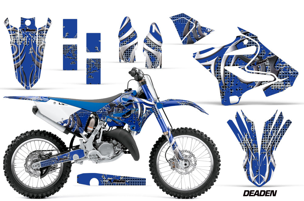 Dirt Bike Decal Graphic Kit MX Wrap For Yamaha YZ125 YZ250 2015-2018 DEADEN BLUE-atv motorcycle utv parts accessories gear helmets jackets gloves pantsAll Terrain Depot