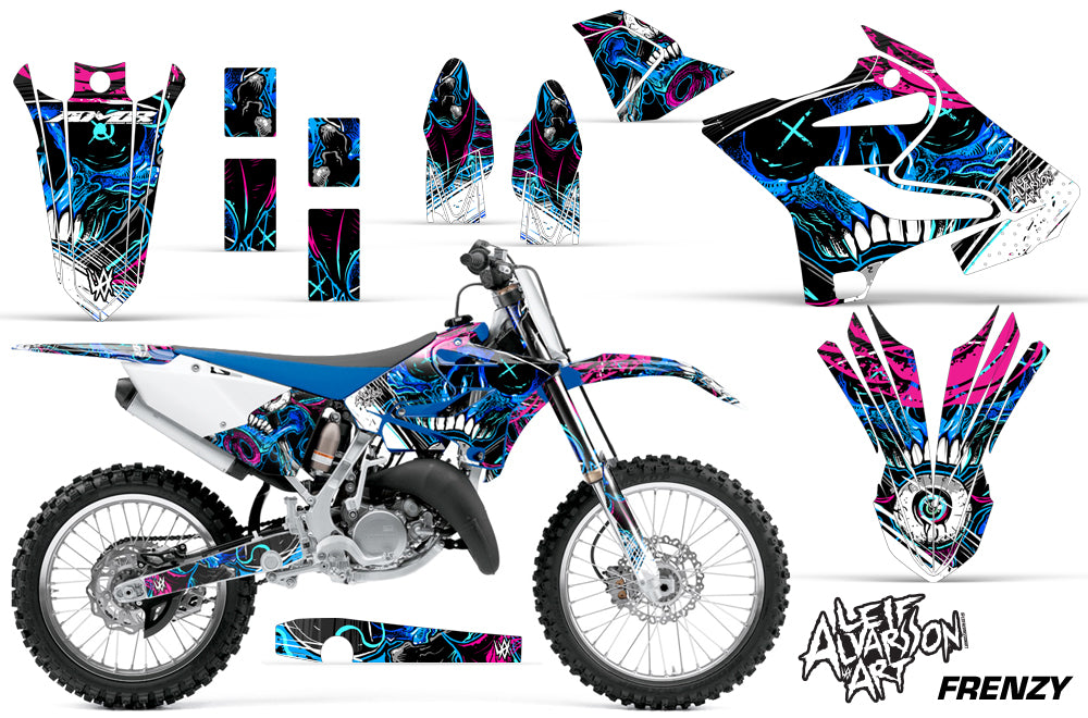Dirt Bike Decal Graphic Kit MX Wrap For Yamaha YZ125 YZ250 2015-2018 FRENZY BLUE-atv motorcycle utv parts accessories gear helmets jackets gloves pantsAll Terrain Depot