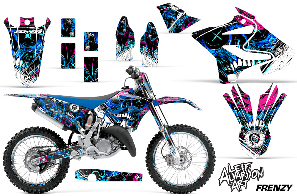Graphics Kit Decal Sticker Wrap + # Plates For Yamaha YZ125 YZ250 2015-2018 FRENZY BLUE-atv motorcycle utv parts accessories gear helmets jackets gloves pantsAll Terrain Depot