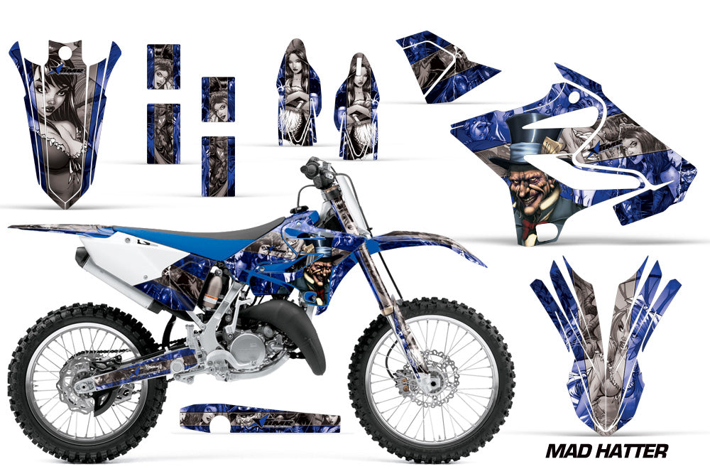 Dirt Bike Decal Graphic Kit MX Wrap For Yamaha YZ125 YZ250 2015-2018 HATTER SILVER BLUE-atv motorcycle utv parts accessories gear helmets jackets gloves pantsAll Terrain Depot