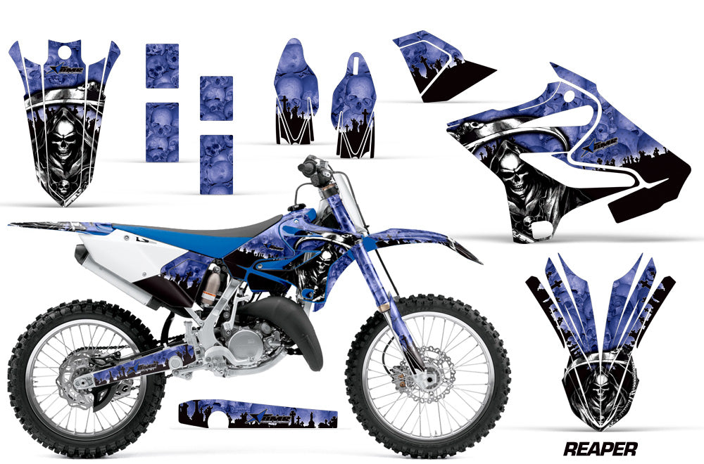 Dirt Bike Decal Graphic Kit MX Wrap For Yamaha YZ125 YZ250 2015-2018 REAPER BLUE-atv motorcycle utv parts accessories gear helmets jackets gloves pantsAll Terrain Depot