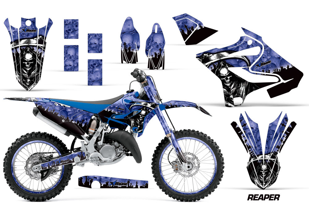 Graphics Kit Decal Sticker Wrap + # Plates For Yamaha YZ125 YZ250 2015-2018 REAPER BLUE-atv motorcycle utv parts accessories gear helmets jackets gloves pantsAll Terrain Depot