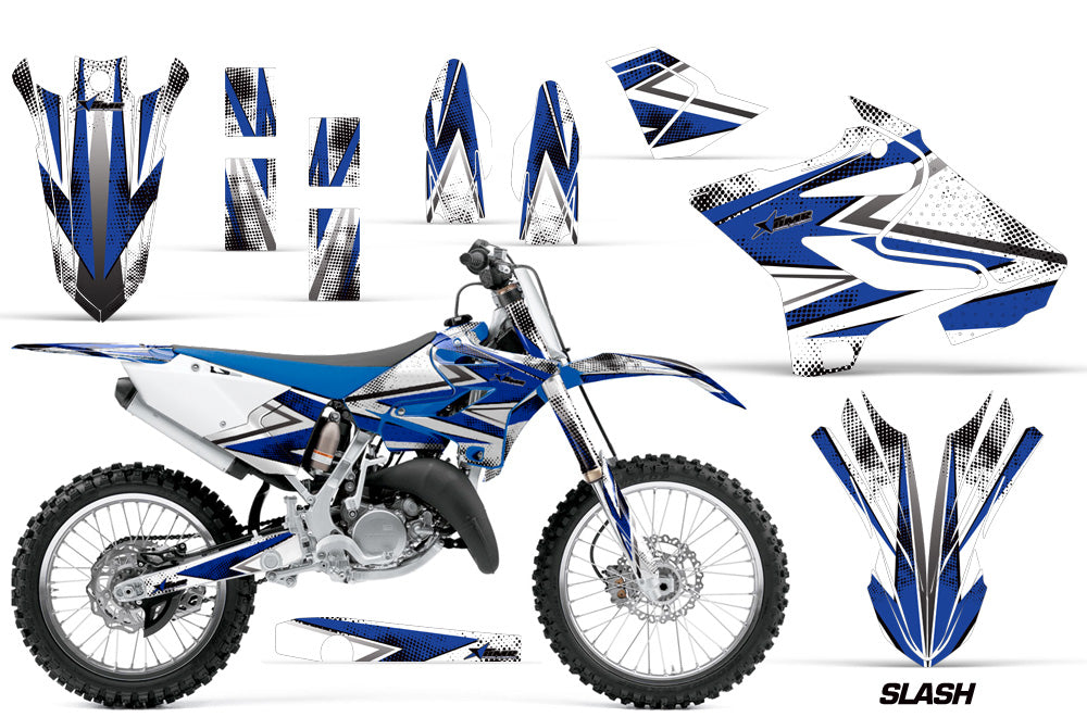 Dirt Bike Decal Graphic Kit MX Wrap For Yamaha YZ125 YZ250 2015-2018 SLASH BLUE-atv motorcycle utv parts accessories gear helmets jackets gloves pantsAll Terrain Depot