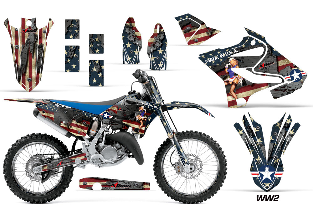 Graphics Kit Decal Sticker Wrap + # Plates For Yamaha YZ125 YZ250 2015-2018 WW2 BOMBER-atv motorcycle utv parts accessories gear helmets jackets gloves pantsAll Terrain Depot