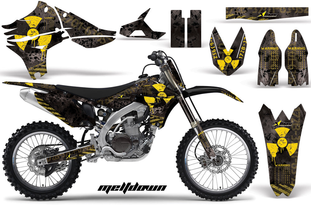 Dirt Bike Graphics Kit Decal Sticker Wrap For Yamaha YZ450F 2010-2013 MELTDOWN YELLOW BLACK-atv motorcycle utv parts accessories gear helmets jackets gloves pantsAll Terrain Depot