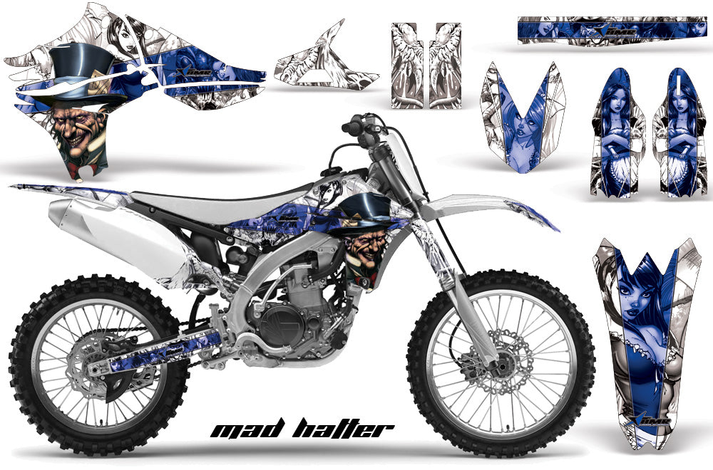 Dirt Bike Graphics Kit Decal Sticker Wrap For Yamaha YZ450F 2010-2013 HATTER BLUE WHITE-atv motorcycle utv parts accessories gear helmets jackets gloves pantsAll Terrain Depot