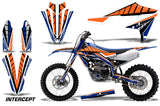 Dirt Bike Decal Graphics Kit MX Sticker Wrap For Yamaha YZ450F 2018+ INTERCEPT ORANGE BLUE