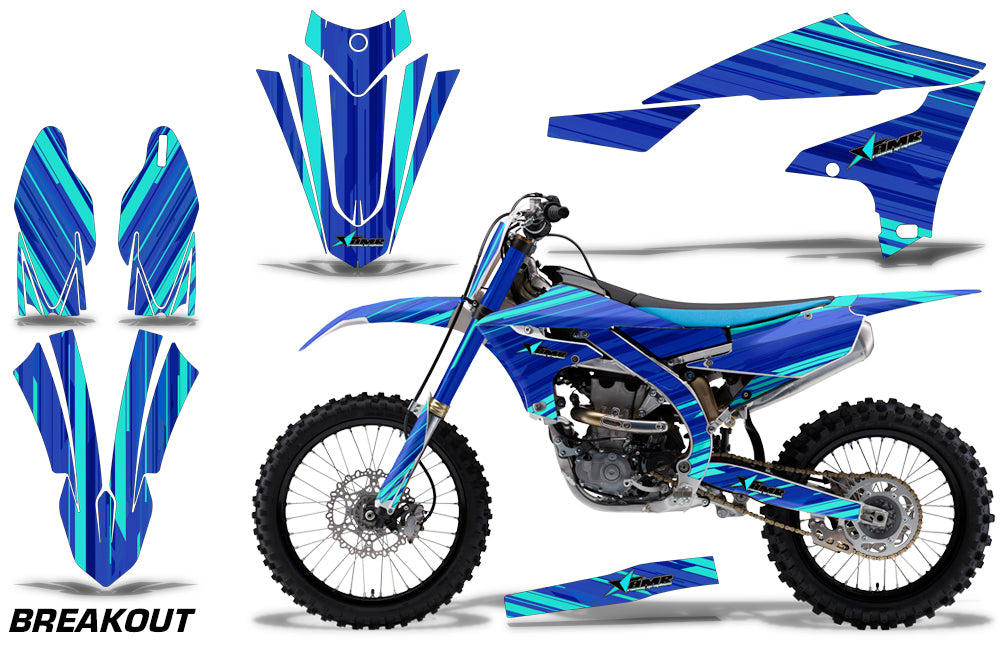 Graphics Kit Decal Sticker Wrap + # Plates For Yamaha YZ450F 2018+ BREAKOUT MINT BLUE-atv motorcycle utv parts accessories gear helmets jackets gloves pantsAll Terrain Depot