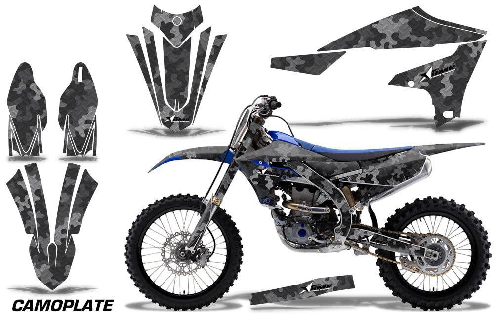 Graphics Kit Decal Sticker Wrap + # Plates For Yamaha YZ450F 2018+ CAMOPLATE BLACK-atv motorcycle utv parts accessories gear helmets jackets gloves pantsAll Terrain Depot