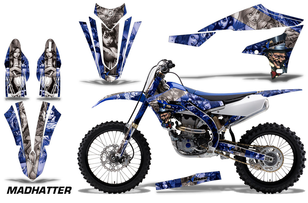 Dirt Bike Decal Graphics Kit MX Sticker Wrap For Yamaha YZ450F 2018+ HATTER SILVER BLUE-atv motorcycle utv parts accessories gear helmets jackets gloves pantsAll Terrain Depot