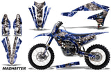 Graphics Kit Decal Sticker Wrap + # Plates For Yamaha YZ450F 2018+ HATTER SILVER BLUE