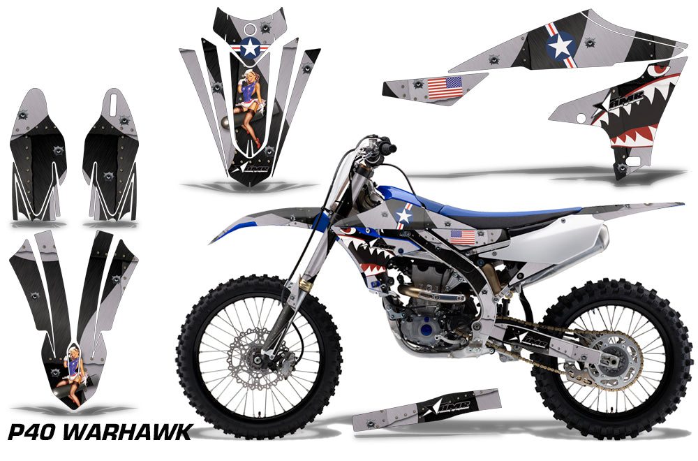 Dirt Bike Decal Graphics Kit MX Sticker Wrap For Yamaha YZ450F 2018+ WARHAWK BLACK-atv motorcycle utv parts accessories gear helmets jackets gloves pantsAll Terrain Depot