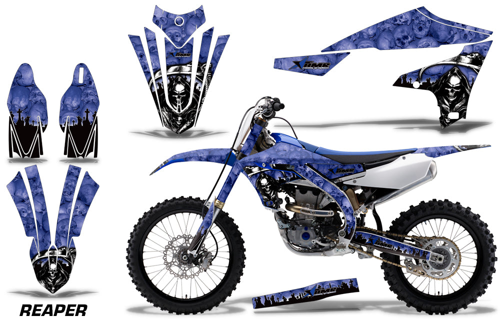 Dirt Bike Decal Graphics Kit MX Sticker Wrap For Yamaha YZ450F 2018+ REAPER BLUE-atv motorcycle utv parts accessories gear helmets jackets gloves pantsAll Terrain Depot