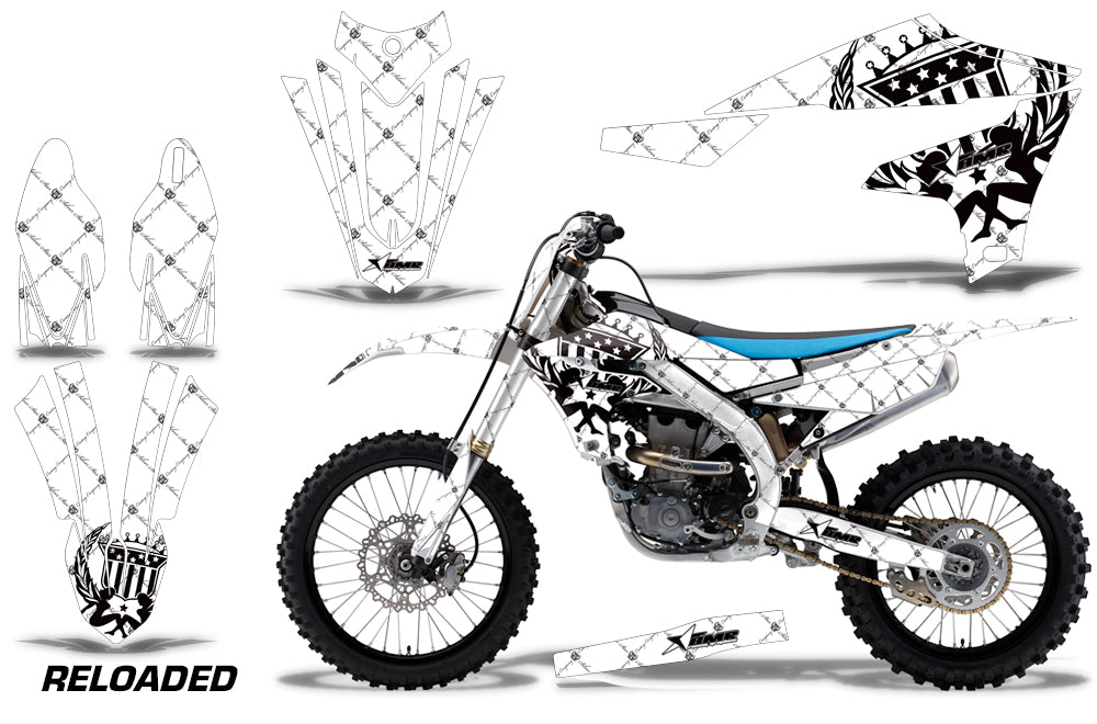 Graphics Kit Decal Sticker Wrap + # Plates For Yamaha YZ450F 2018+ RELOADED BLACK WHITE-atv motorcycle utv parts accessories gear helmets jackets gloves pantsAll Terrain Depot