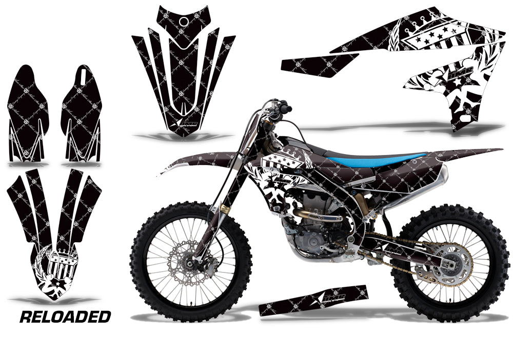 Graphics Kit Decal Sticker Wrap + # Plates For Yamaha YZ450F 2018+ RELOADED WHITE BLACK-atv motorcycle utv parts accessories gear helmets jackets gloves pantsAll Terrain Depot