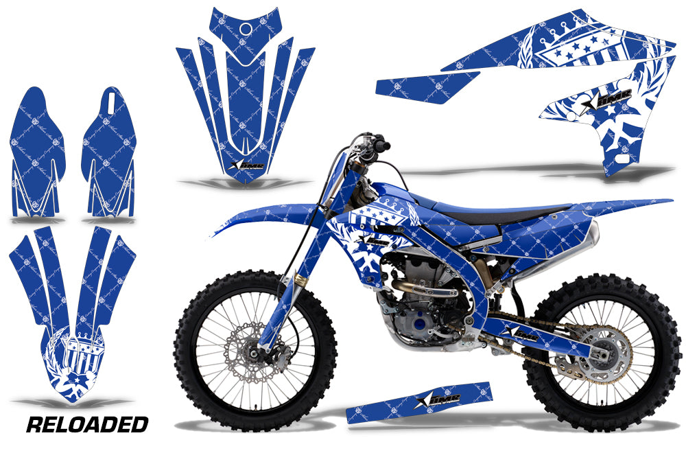 Graphics Kit Decal Sticker Wrap + # Plates For Yamaha YZ450F 2018+ RELOADED WHITE BLUE-atv motorcycle utv parts accessories gear helmets jackets gloves pantsAll Terrain Depot