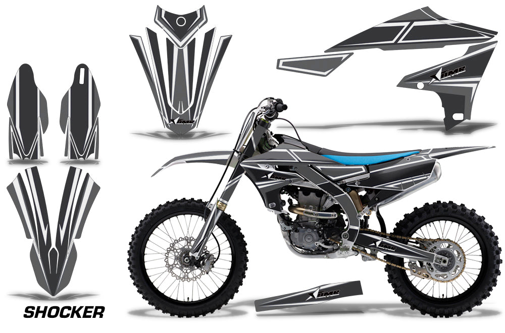 Graphics Kit Decal Sticker Wrap + # Plates For Yamaha YZ450F 2018+ SHOCKER WHITE-atv motorcycle utv parts accessories gear helmets jackets gloves pantsAll Terrain Depot