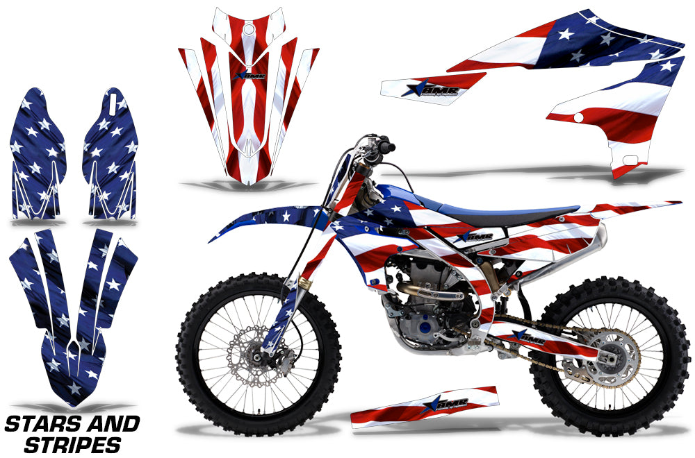 Graphics Kit Decal Sticker Wrap + # Plates For Yamaha YZ450F 2018+ USA FLAG-atv motorcycle utv parts accessories gear helmets jackets gloves pantsAll Terrain Depot