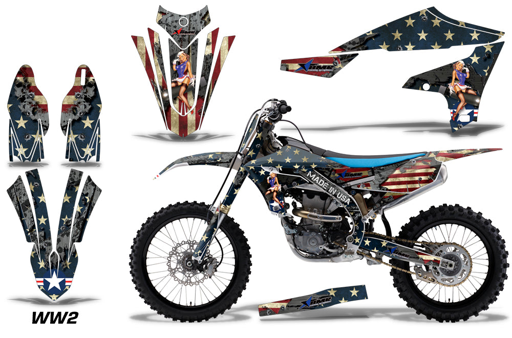 Graphics Kit Decal Sticker Wrap + # Plates For Yamaha YZ450F 2018+ WW2 BOMBER-atv motorcycle utv parts accessories gear helmets jackets gloves pantsAll Terrain Depot
