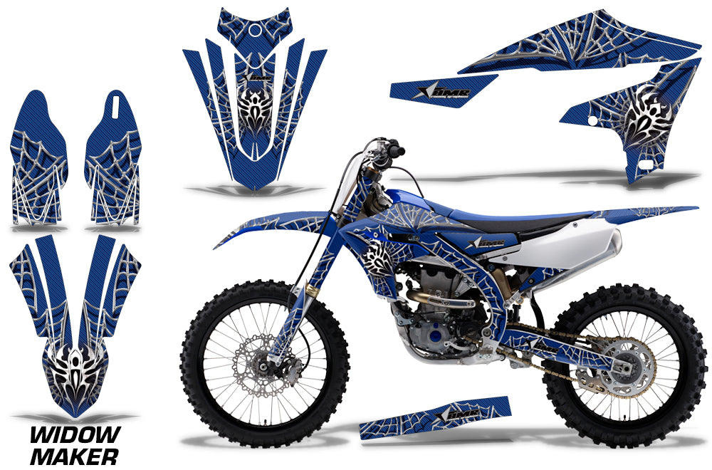 Dirt Bike Decal Graphics Kit MX Sticker Wrap For Yamaha YZ450F 2018+ WIDOW SILVER BLUE-atv motorcycle utv parts accessories gear helmets jackets gloves pantsAll Terrain Depot