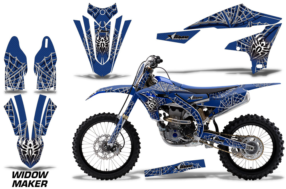 Graphics Kit Decal Sticker Wrap + # Plates For Yamaha YZ450F 2018+ WIDOW SILVER BLUE-atv motorcycle utv parts accessories gear helmets jackets gloves pantsAll Terrain Depot