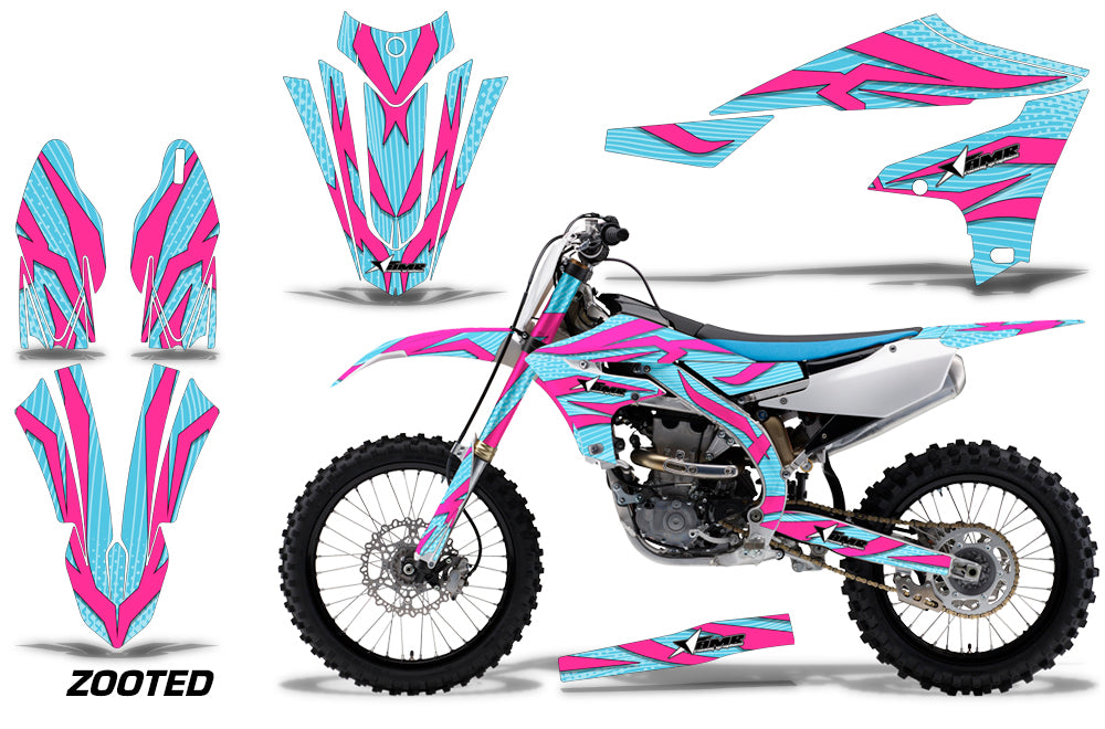 Dirt Bike Decal Graphics Kit MX Sticker Wrap For Yamaha YZ450F 2018+ ZOOTED PINK MINT-atv motorcycle utv parts accessories gear helmets jackets gloves pantsAll Terrain Depot