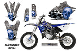 Dirt Bike Graphics Kit Decal Sticker Wrap For Yamaha YZ85 2015-2018 CHECKERED BLUE SILVER