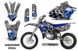 Graphics Kit Decal Sticker Wrap + # Plates For Yamaha YZ85 2015-2018 CHECKERED BLUE SILVER