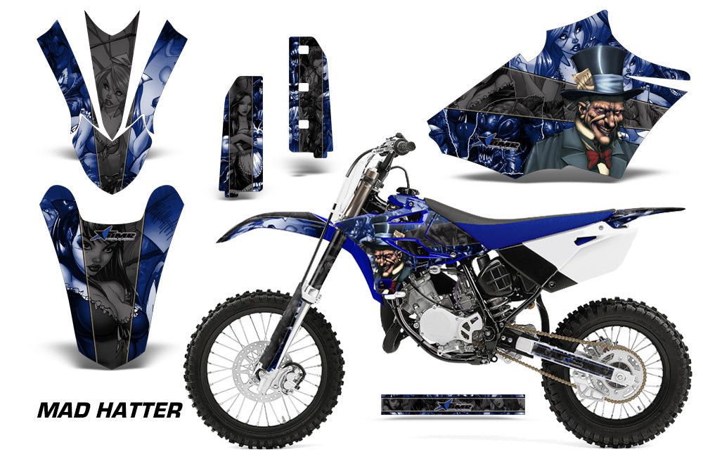 Dirt Bike Graphics Kit Decal Sticker Wrap For Yamaha YZ85 2015-2018 HATTER BLACK BLUE-atv motorcycle utv parts accessories gear helmets jackets gloves pantsAll Terrain Depot