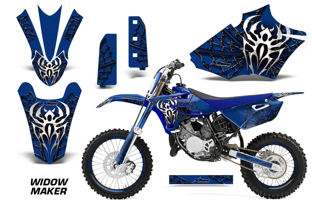 Graphics Kit Decal Sticker Wrap + # Plates For Yamaha YZ85 2015-2018 WIDOW BLACK BLUE-atv motorcycle utv parts accessories gear helmets jackets gloves pantsAll Terrain Depot