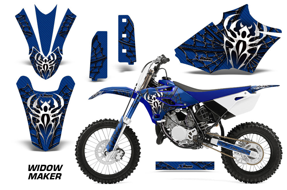Dirt Bike Graphics Kit Decal Sticker Wrap For Yamaha YZ85 2015-2018 WIDOW BLACK BLUE-atv motorcycle utv parts accessories gear helmets jackets gloves pantsAll Terrain Depot