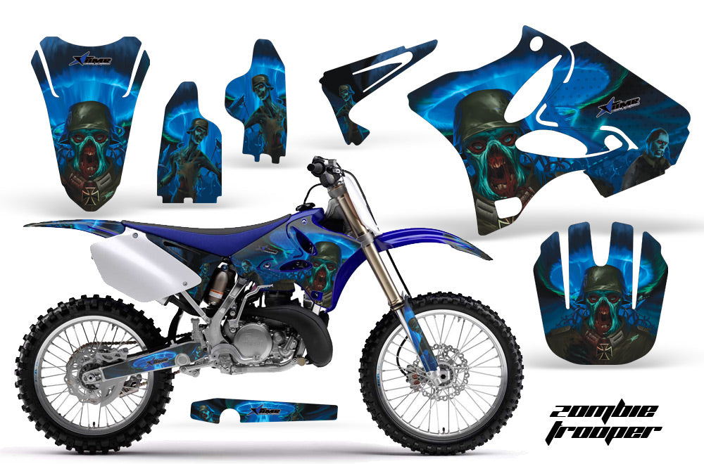 Dirt Bike Graphics Kit Decal Wrap for Yamaha YZ125 YZ250 2002-2014 ZOMBIE BLUE-atv motorcycle utv parts accessories gear helmets jackets gloves pantsAll Terrain Depot