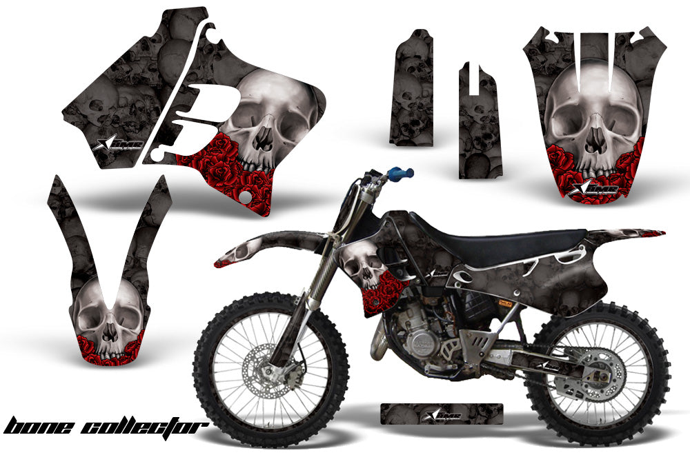 Graphics Kit Decal Sticker Wrap + # Plates For Yamaha YZ125 YZ250 1993-1995 BONES BLACK-atv motorcycle utv parts accessories gear helmets jackets gloves pantsAll Terrain Depot