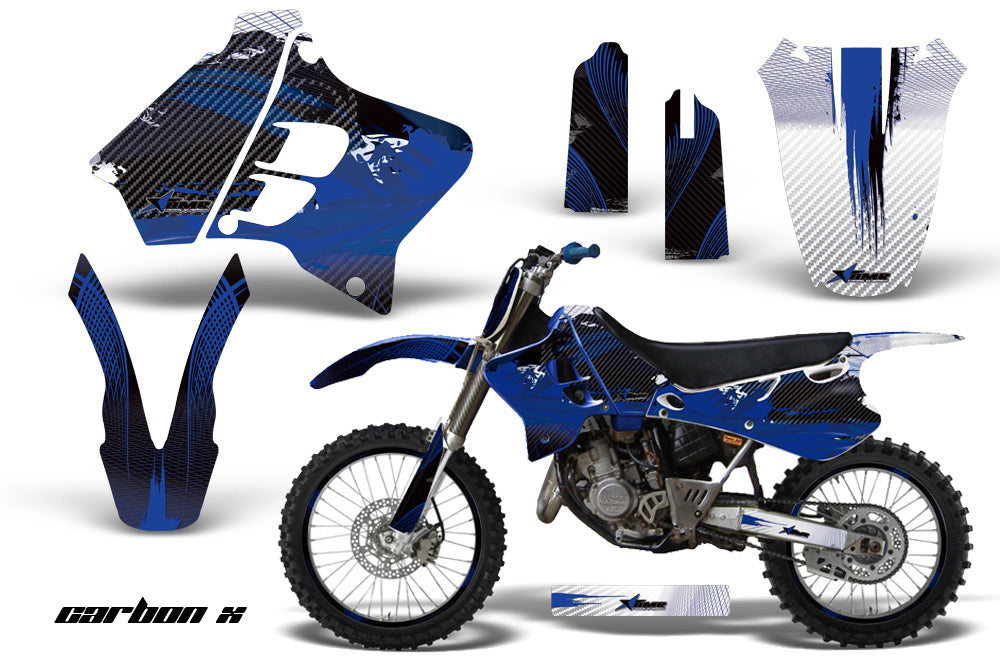 Graphics Kit Decal Sticker Wrap + # Plates For Yamaha YZ125 YZ250 1993-1995 CARBONX BLUE-atv motorcycle utv parts accessories gear helmets jackets gloves pantsAll Terrain Depot