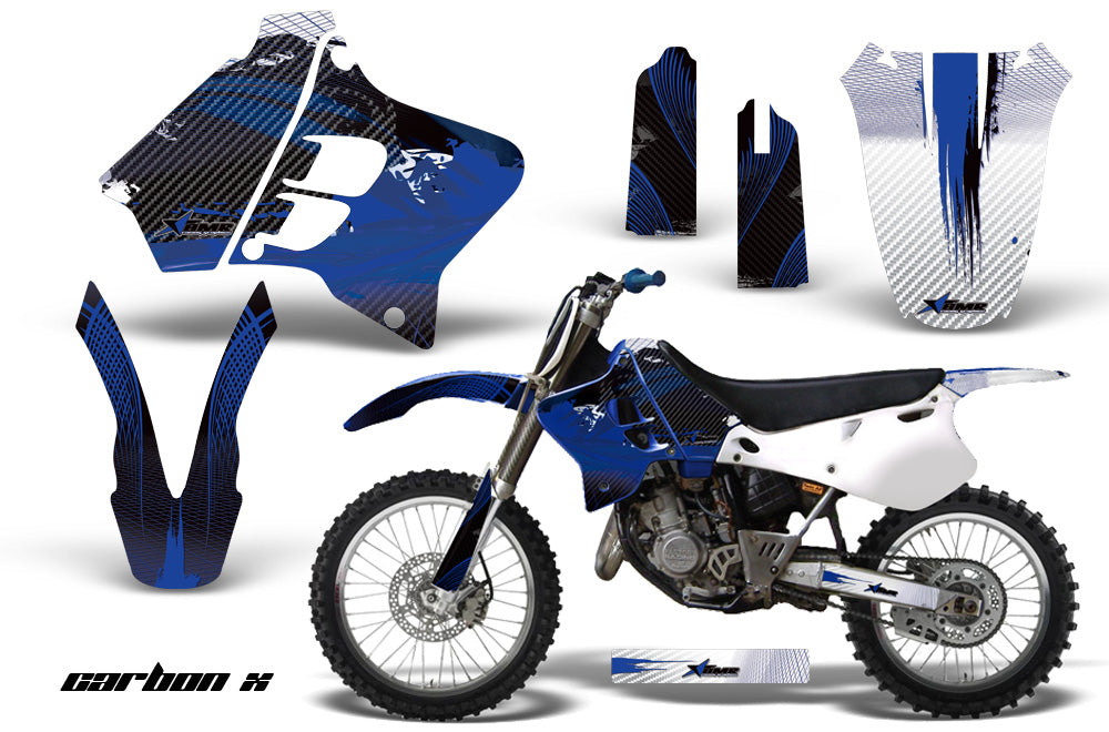 Dirt Bike Graphics Kit Decal Sticker Wrap For Yamaha YZ125 YZ250 1993-1995 CARBONX BLUE-atv motorcycle utv parts accessories gear helmets jackets gloves pantsAll Terrain Depot
