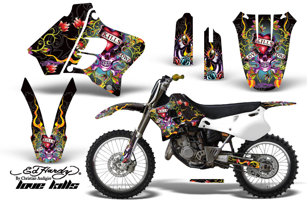 Dirt Bike Graphics Kit Decal Sticker Wrap For Yamaha YZ125 YZ250 1993-1995 EDHLK BLACK-atv motorcycle utv parts accessories gear helmets jackets gloves pantsAll Terrain Depot