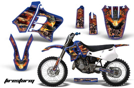 Dirt Bike Graphics Kit Decal Sticker Wrap For Yamaha YZ125 YZ250 1993-1995 FIRESTORM BLUE-atv motorcycle utv parts accessories gear helmets jackets gloves pantsAll Terrain Depot