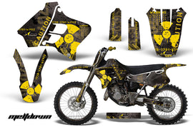 Graphics Kit Decal Sticker Wrap + # Plates For Yamaha YZ125 YZ250 1993-1995 MELTDOWN YELLOW BLACK-atv motorcycle utv parts accessories gear helmets jackets gloves pantsAll Terrain Depot