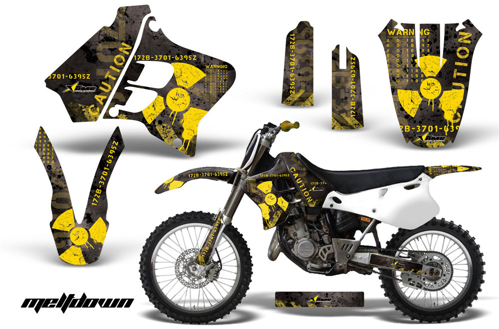 Dirt Bike Graphics Kit Decal Sticker Wrap For Yamaha YZ125 YZ250 1993-1995 MELTDOWN YELLOW BLACK-atv motorcycle utv parts accessories gear helmets jackets gloves pantsAll Terrain Depot