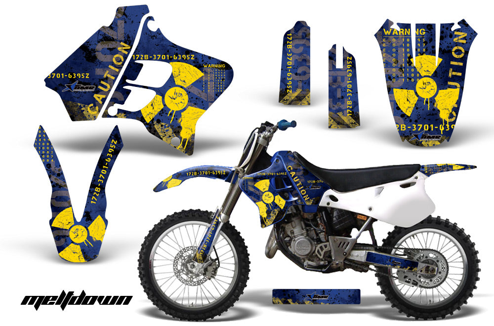 Dirt Bike Graphics Kit Decal Sticker Wrap For Yamaha YZ125 YZ250 1993-1995 MELTDOWN YELLOW BLUE-atv motorcycle utv parts accessories gear helmets jackets gloves pantsAll Terrain Depot
