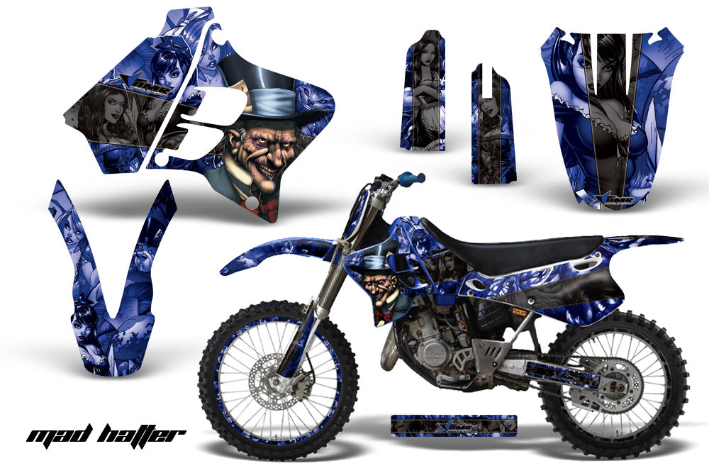 Graphics Kit Decal Sticker Wrap + # Plates For Yamaha YZ125 YZ250 1993-1995 HATTER BLUE BLACK-atv motorcycle utv parts accessories gear helmets jackets gloves pantsAll Terrain Depot