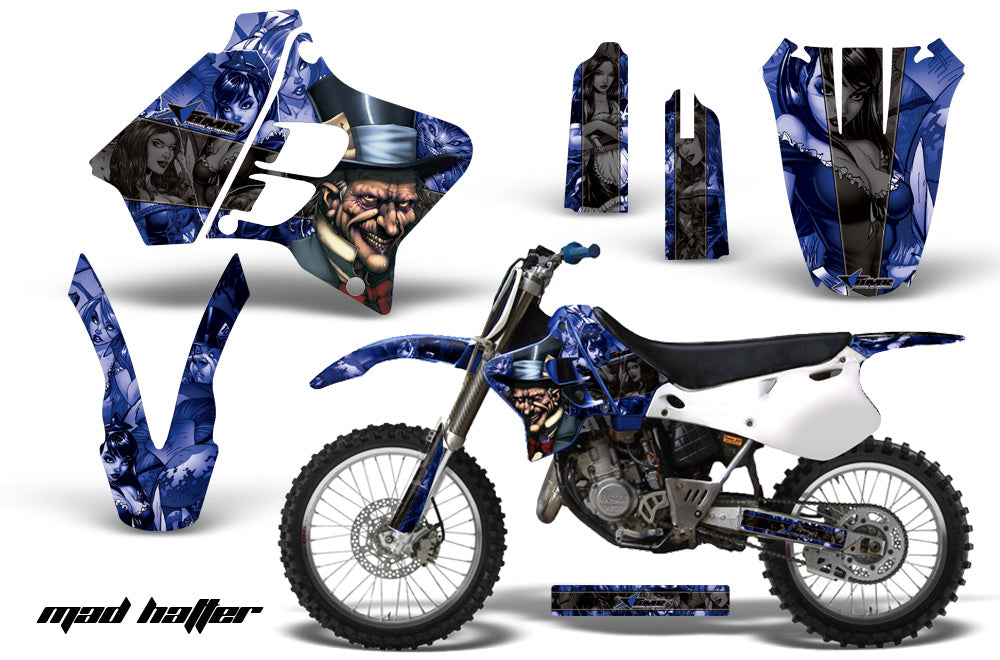 Dirt Bike Graphics Kit Decal Sticker Wrap For Yamaha YZ125 YZ250 1993-1995 HATTER BLUE BLACK-atv motorcycle utv parts accessories gear helmets jackets gloves pantsAll Terrain Depot
