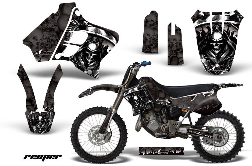 Graphics Kit Decal Sticker Wrap + # Plates For Yamaha YZ125 YZ250 1993-1995 REAPER BLACK-atv motorcycle utv parts accessories gear helmets jackets gloves pantsAll Terrain Depot