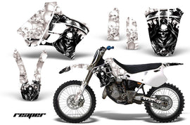 Dirt Bike Graphics Kit Decal Sticker Wrap For Yamaha YZ125 YZ250 1993-1995 REAPER WHITE-atv motorcycle utv parts accessories gear helmets jackets gloves pantsAll Terrain Depot